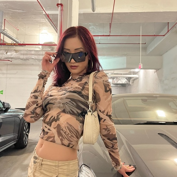 Sheer Long-Sleeve Top - Picture 2 of 2